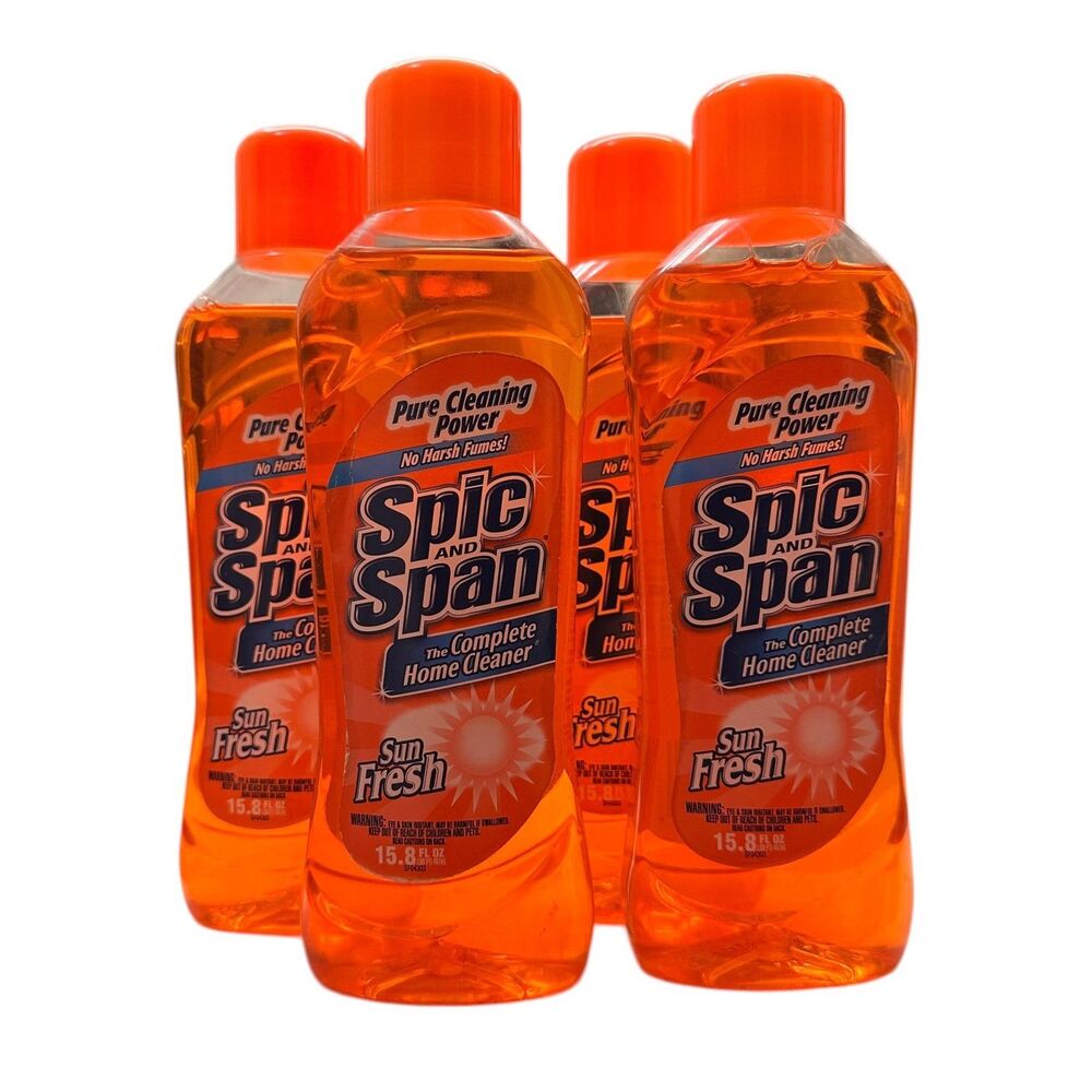 Spic and Span Sun Fresh Liquid Cleaner 15.8 oz The Complete Home Cleaner, 4 Pack